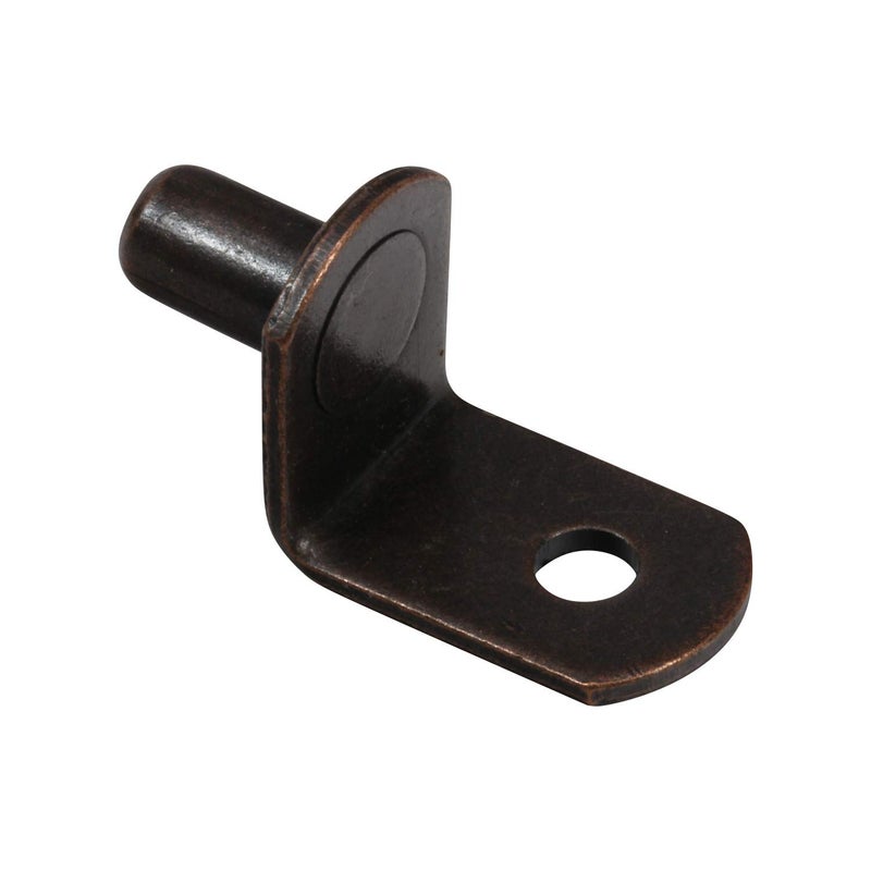 ROK 25 Pack Rok Hardware 1/4" (6.35mm) L-Shaped Support Furniture Cabinet Closet Shelf Bracket Pegs with Hole, Antique Copper Finish, ROKSPL14ACH - Image 1
